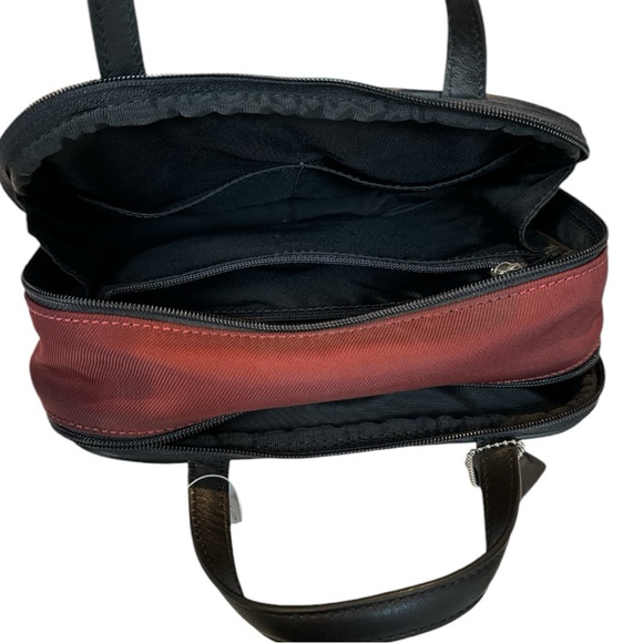 Coach Leatherware Vintage Nylon Toiletry Bag Makeup Case Maroon Black - Picture 7 of 10
